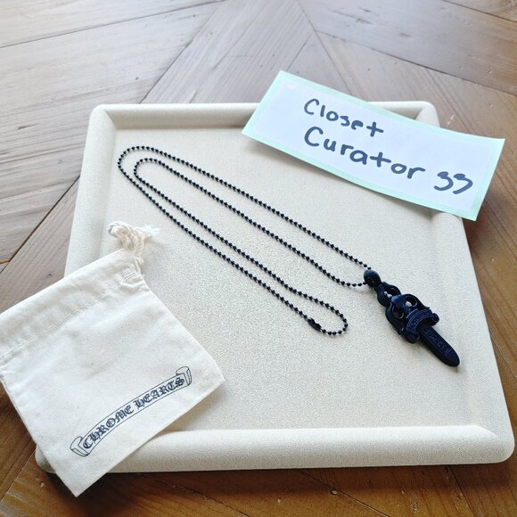 Chrome Hearts Silicone "SiliChrome" Black Dagger pendant necklace chain - Picture 1 of 11